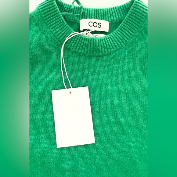 NWT! COS 100% CASHMERE crew neck pullover SWEATER in green Sz Xs - Picture 7 of 12